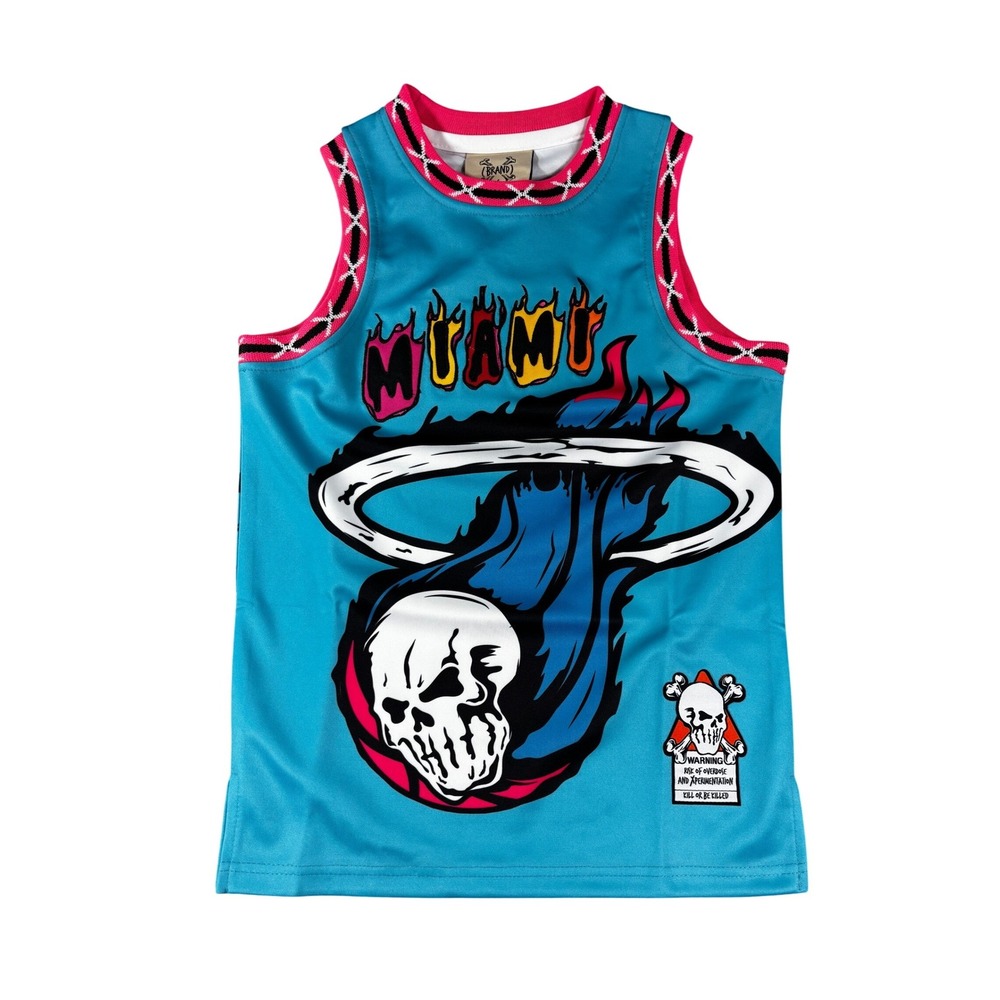 Reapers of South Beach Miami Basketball Jersey Kids Small Blue Pink